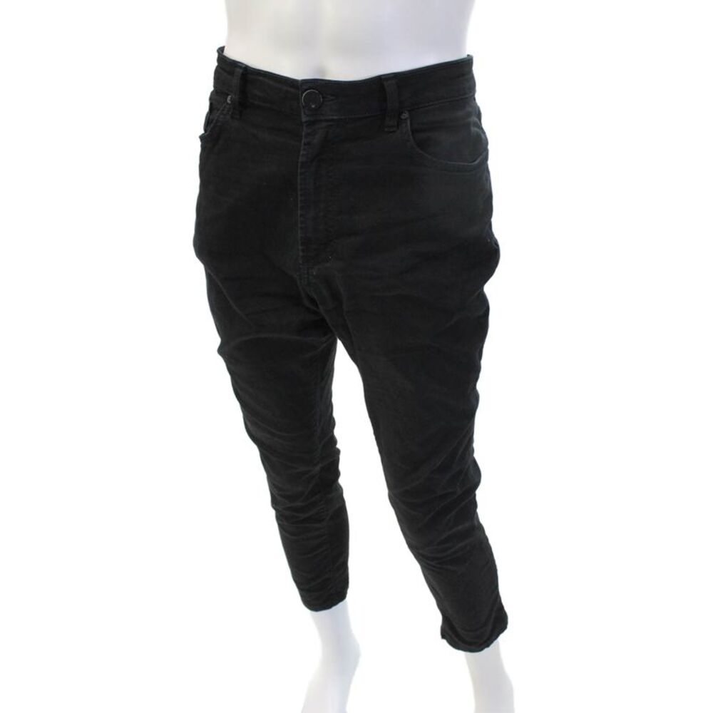 Monfrere Mens Cropped Ankle Black Jeans Button Size 36
